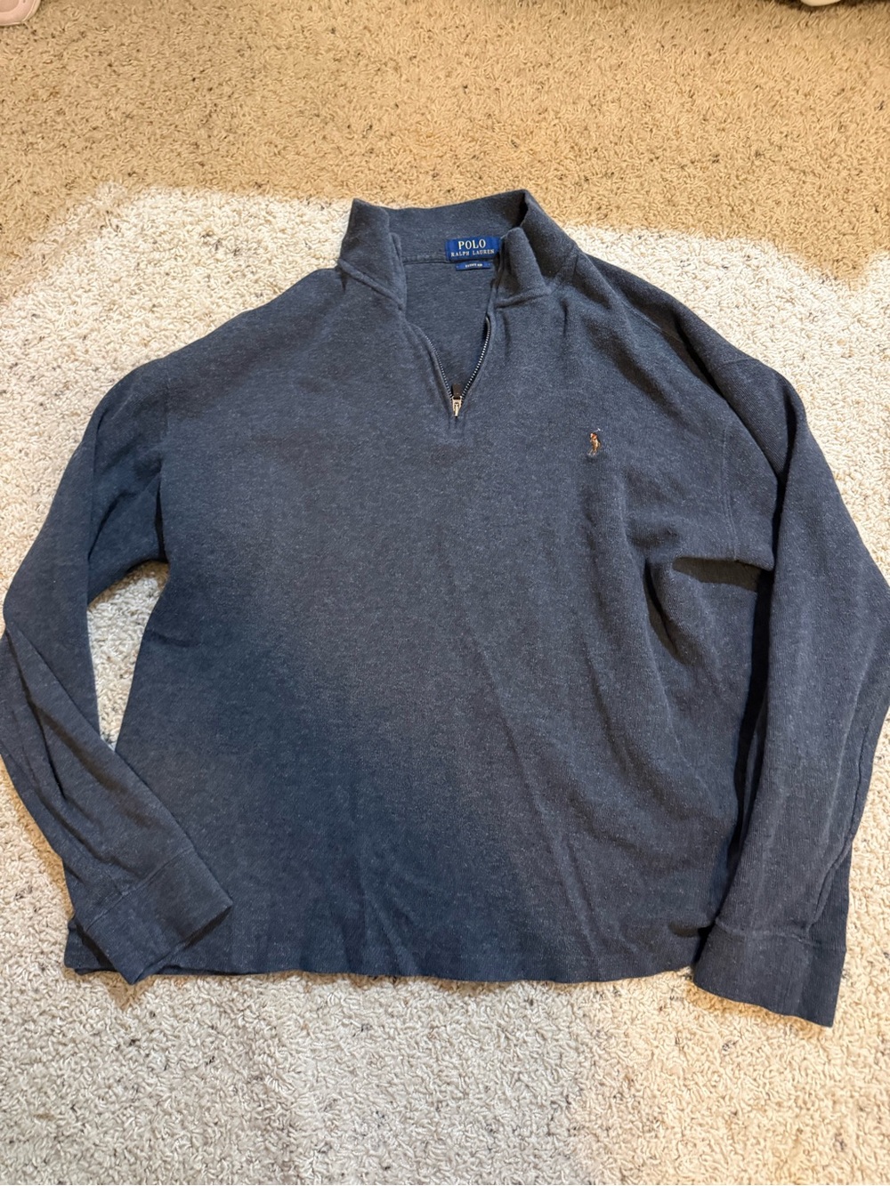 Ralph Lauren Navy Half-Zip Pullover Sweatshirt